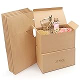 Belle Vous Geschenkbox - Braune Geschenkboxen aus Kraftpapier (20er Pack) Pappbox Maße 23 x 11,5 x 11,5cm - Leicht Zusammensetzbare Geschenkbox - Partys, Geburtstage, Hochzeit, Feiertage, Jahrestag