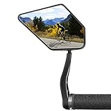 Arkham Fahrradspiegel Schlagfestes Echtglas HD Extra Große Spiegelfläche , Fahrrad Spiegel für Links Lenker 17.4-22mm,Rückspiegel Fahrradspiegel für E-Bike Universal