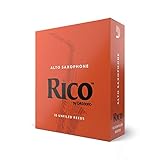 Rico by D'Addario Saxophon Blätter | Hochpräzise gefertigt | Alt Saxophon Blätter 2 Stärke | 10er-Packung | Warmer voller Ton | Angenehmes Spielgefühl