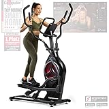 Elite Crosstrainer für zuhause mit Multimedia Android-Konsole | Kompakter Ellipsentrainer mit Multiplayer App & LEDs | Trainingsgeräte für Ausdauertraining | Fitnessgerät Sky F2 von Sportstech