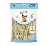 DOKAS Kaninchenohren ohne Fell – Getreidefreier Premium Natursnack für Hunde aus 100% Kaninchen – Lang für große Hunde – 1 x 180 g