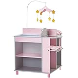 Olivia's Little World Olivias World 16 Zoll Babypuppen-Möbel Holz-Wickeltisch Bett Storage VEN-TD-0203AG, Pink