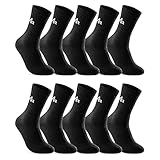 sockenkauf24 10 Paar i1R Sportsocken Tennissocken Arbeitssocken Herren Damen Baumwolle 10300 (47-50 Schwarz)