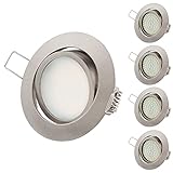 TEVEA PREMIUM LED Einbauleuchte - 230v - Schwenkbare LED Einbaustrahler - Warmweißes Licht - Deckenspot - Austauschbar - Ultra Flach - Energieklasse A+ - (5-er set)