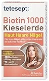 tetesept Biotin 1000 + Kieselerde – Nahrungsergänzungsmittel mit Zink für Haut, Haare & Nägel – 1 x 30 Tabletten