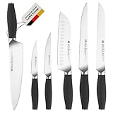 GROSSMAN® Set 6 st. VN - VERBENA | Kochmesser| Tranchiermesser| Santoku Messer | Brotmesser | Obst- & Gemüsemesser | Schälmesser| Deutschem Edelstahl Klinge