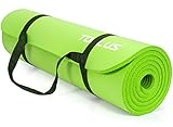 TOPLUS Verdickte Gymnastikmatte Phthalatfreie Yogamatte rutschfest und gelenkschonend Sportmatte für Yoga Pilates Sport mit praktischem Trageband Pilatesmatte 183 * 61 * 1 cm (Hellgruen)