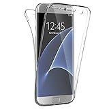 COPHONE® kompatibel Samsung Galaxy S7 Edge Hülle Silikon 360 Grad transparent. Integraler und unsichtbarer Durchsichtige Schutz Galaxy S7 Edge Handyhülle