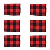 TOYANDONA Platzsets Buffalo Plaid Rot Schwarz Buffalo Karo Platzsets Weihnachten Tischsets Urlaub Tischdekoration