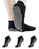 Alaplus Stoppersocken Damen Herren 3/6 Paar Yoga Socken [Komfortabel gepolstert] & [Starke Anti-Rutsch] Winter Warme Haussocken Unisex Baumwolle Atmungsaktive Sportsocken Pilates Socken kuschelsocken