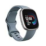 Fitbit Unisex-Adult Versa 4,Waterfall Blue/Platinum Smartwatch, Wasserfallblau / Aluminium in Platin, One Size