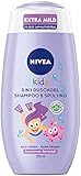 NIVEA KIDS 3in1 Duschgel, Shampoo & Spülung (250 ml), Pflege und Reinigung für Kids mit bezauberndem Beerenduft, extra milde & seifenfreie Haar- und Hautpflege für Kinder