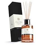 OLORI Raumduft mit Stäbchen - Sandelholz - 200 ml - Diffuser mit ätherischen Ölen - natürlich, langanhaltend, weich, markant