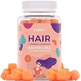 yuicy HAIR - Biotin hochdosiert (10.000μg). Vegane Gummibärchen mit B-Komplex, D3, B12, Zink, Folsäure. Haarvitaminen gegen Haarausfall, für gesundes Haar. 60Stk.