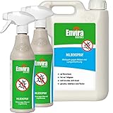 Envira Anti Milben-Spray 2 x 500 ml + 2 Liter - Mittel gegen Milben, Hausstaubmilben - Milbenabwehr für Matratzen, Textilien & Polster mit Langzeitwirkung - Geruchlos