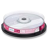 Philips DVD-R Rohlinge (4.7 GB Data/120 Minuten Video, 16x High-Speed-Aufnahme, 10er Spindel)