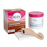 Veet Zuckerpaste mit Arganöl, geeignet zur Haarentfernung am Körper & den Beinen, 1 x 250 ml inkl. Holzspatel & Stoffstreifen, Veet Sugaring