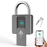 Vorhängeschlösser Fingerabdruck, Eseesmart Schloss Fingerabdruck, Schlüssel oder App, Großes Vorhängeschloss mit Fingerabdruck, Wasserdicht, Outdoor-Gates, Lagerhäuser, Frachtauto