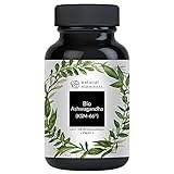 Bio-Ashwagandha - KSM-66® Premiumrohstoff (180 Kapseln mit überdurchschnittlicher Reichweite) - original indische Schlafbeere - natürlich, laborgeprüft, vegan, hochdosiert & in Deutschland produziert