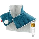 Comfytemp Voll gewichtet Heizkissen für Schulter Nacken, 1 KG Nackenwärmer Elektrisch mit 9 Wärmestufen, Wärmekissen mit 11 Abschaltautomatik & Stay-On-Modus, waschbar Wärmecape, 48 × 55 cm