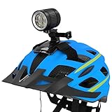 FISCHER Fahrrad Helmlampe | LED Akku Helmleuchte mit 7 Std. Leuchtdauer | Offroad-Action-Leuchte | 4 Dauerleuchtmodi | Akkuanzeige | Go-Pro Halterung | 1600 Lumen, Schwarz