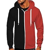 Finetyu Männlich Herbst und Winter Freizeit Reisen Sport farblich passende Slim Fit Reißverschluss mit Kapuze Langarm Pullover Top Sweatshirt Mit Kragen Herren