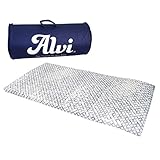 Alvi Baby Reisebettmatratze 60x120 cm rollbar - Matratze für Reisebett gerollt inkl. Bezug aus 100% Baumwolle und Tasche - Mosaik Grau