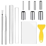 KBNIAN 13PCS Polymer Clay Werkzeuge ​Set - Clay Sculpting Tool, 7 Clay Runde Loch Hohlstanzer, Tonwalze(fest/hohl), Acrylplatte, Gelber Schaber, Für Tonschnitzerei, Bastelschnitzerei, DIY-Modellierung