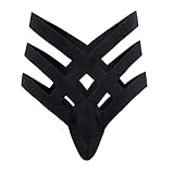 IWEMEK Herren Bandage Strings Höschen Reizwäsche Enhance Pouch Slips Sexy Hollow Out G-String Bikini Briefs Thongs Erotik Männer Unterwäsche Ouvert Tanga Unterhose Dessous Sissy Lingerie Schwarz M