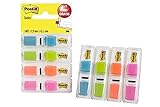 Post-it Index Mini, 11,9 x 43,2 mm, 3 x 35 Haftstreifen im Spender, Farbe: Limonengrün, Orange, Pink, Türkis - Zum Hervorheben wichtiger Informationen