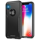 HOOMIL Stoßfest Kompatibel mit iPhone X Hülle, iPhone XS Hülle, [Militärischer Fallschutz] Handyhülle iPhone X Case Matt Schutzhülle für iPhone X/XS, Black (Nicht Kompatibel mit iPhone Xr)