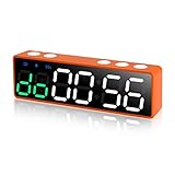 PELLOR Fitness Timer, Mini Portable 6-stellige LED-Fitness Timer, 12/24-Stunden-Zeitformat,Stoppuhr-Timer, Crosstraining Gym Clock, für Home Gym Fitness, Tabata, EMOM, MMA