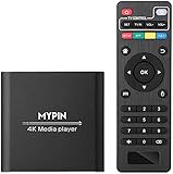 MYPIN HDMI Multimedia Player, 4K@30Hz Digital Media Player HDMI / AV-Ausgang PPT MKV AVI RMVB RM für HDTV mit Fernbedienung unterstützt USB-Laufwerke und SD-Karten USB-Maus