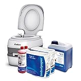 Enders Campingtoilette Starter-Set Blue 5,0 Liter Comfort 4946 inkl. Sanitärflüssigkeit und WC Papier - Mobile Chemietoilette Campingklo Camping-Toilette