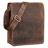 STILORD 'Lars' Vintage Umhängetasche Leder Herren für 13,3 Zoll Tablet MacBooks und iPad Schultertasche Herrentasche Messenger Bag Echtleder, Farbe:Calais - braun