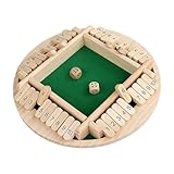 Shut The Box-Spiel für 4 Spieler, Shut The Box-Würfelspiele, Holzpuzzlespiele, Holztischspiel, traditionelles Familienspiel für Kinder, Reisespiel