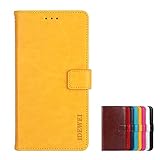 TIANYUE Hülle für Xiaomi Redmi Note 11R 5G Schutzhülle lederhülle Leder Handy Brieftaschenetui mit Flip Kartensteckplatz Handyhülle für Xiaomi Redmi Note 11R 5G, Gelb