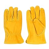 Rivanto® Kuhleder Garten Handschuhe Größe Größe L, Pflanz- und Bodenhandschuhe für Garten und Beet, Arbeitshandschuhe, atmungsaktiv