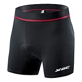 Herren Radunterhose Radsportshorts Fahrradhosen mit elastische atmungsaktive 3D Gel Sitzpolster mit Einer hohen Dichte (Black, XXL)