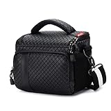 MCHENG Stoßfest Wasserdicht PU Leder Kameratasche Camera Case Bag , Schwarz (L)