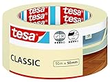 tesa Malerband CLASSIC - Abdeckband zum Abkleben bei Malerarbeiten - lösungsmittelfrei, rückstandslos entfernbar - 50 m x 50mm