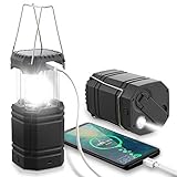 ROCAM LED Campinglampe Solar, Wasserdicht LED Camping Laterne, Notfallleuchte mit Handkurbel, Eingebaute 3000mAh Akku für Wandern, Angeln, SOS, Ausfälle