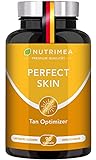 Betacarotin SUN PLUS Bräunungskapseln | 2in1 Natural Tan Bronzer PERFECT SKIN | Natürliche Bräune + Hautschutz | VITAMIN A E Antioxidantien Selbstbräuner Kapseln 100% VEGAN Bräunungsverstärker