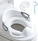 Kinder Toilettensitz WC-Sitz für Junge und Mädchen Kindertoilettensitz für Kissengriff und Rückenlehne WC-Trainer für Runde und Ovale Toiletten (white)