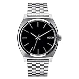 Nixon Time Teller Herrenuhr Analog Quarz mit Edelstahl Armband Schwarz