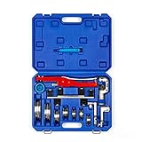 Cherbowing Rohrbieger Rohrbiegemaschine von Kupferrohre und Bremsleitungen manuell mit Rohrschneider Entgrater für Klimaanlage Biegezange Bremsleitung Biegewerkzeug 1/4'- 7/8' bis 90 Winkel