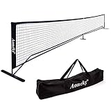 Aoneky Pickleball Tennis Übungsnetz Set 6,7x0,9M - Metallrahmenständer und Starkes PE-Netz - Tragbares Pickle-Ball-Set für Kinder, Volleyball, Tennis, Auffahrt, Garten, Strand, Spiele (Schwarz)