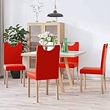 RONGQI Esszimmerstühle 4 STK Esszimmer Stühle, Essstühle, Dining Chairs, Armlehnstuhl, Schlafzimmerstuhl, Küchenstuhl, Küchensessel, Rot Kunstleder