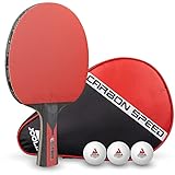 JOOLA Carbon Tischtennisschläger ITTF zugelassener Profi Tischtennis-Schläger für Fortgeschrittene Spieler - Carbowood Technologie, Speed, 5-teilig