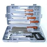 Pradel Excellence K31128 Koffer, 7-teilig, 4 Fleischermesser + 1 Wetzstahl + 1 Säge + 1 großes Fleischerbeil